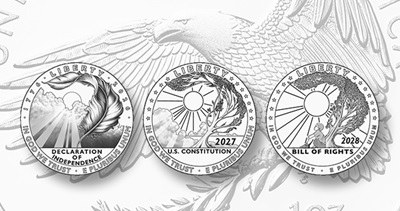 Design ideas for three years of Proof platinum American Eagles